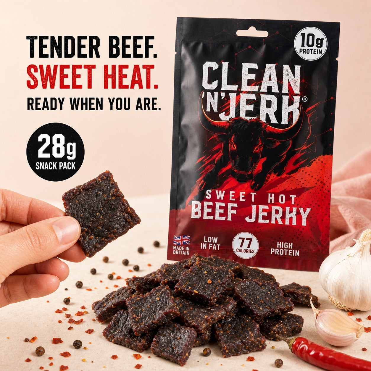 Sweet Hot Beef Jerky 28g - 5 Pack