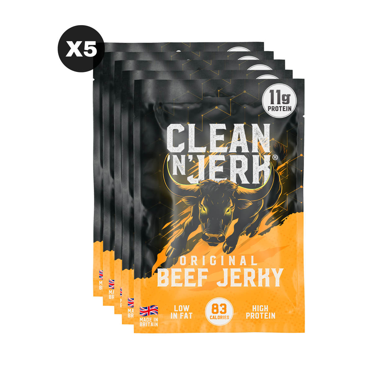 Original Beef Jerky pouch made with grass-fed British beef