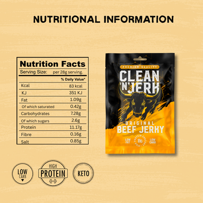 Beef Jerky Original & Sweet Hot mixed box – 10 x 28g Pack