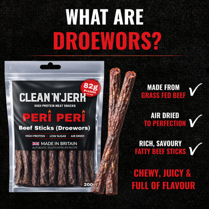 Peri Peri Droewors Beef Sticks